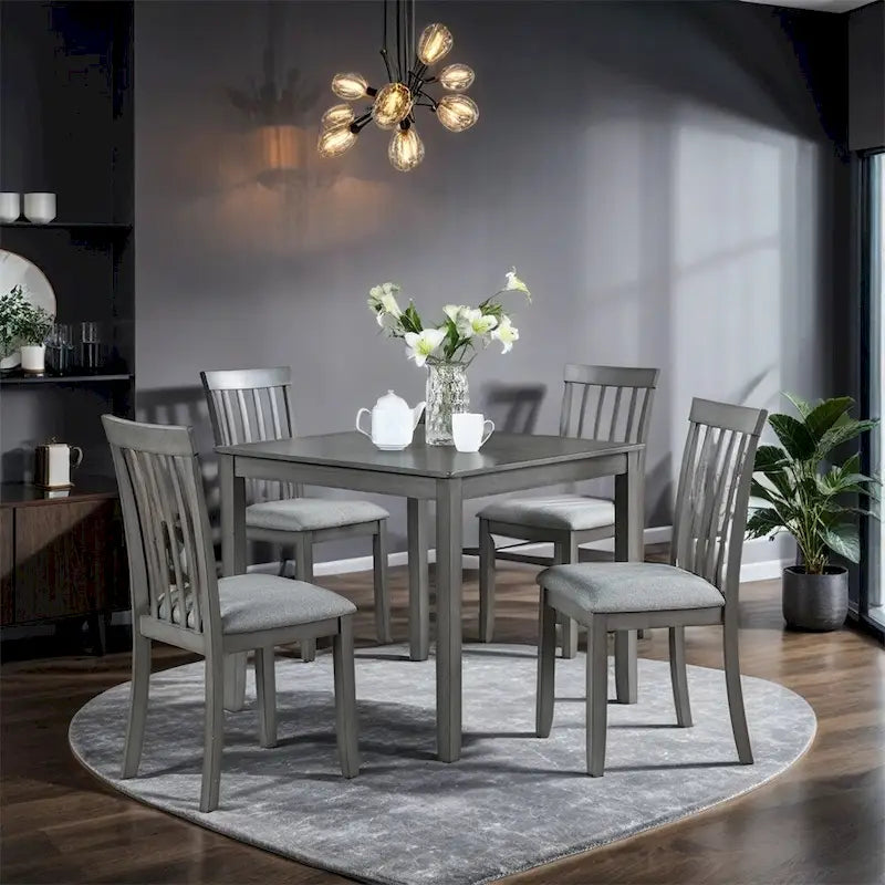 Table de salle à manger rectangulaire en bois pour 4 personnes, table de cuisine