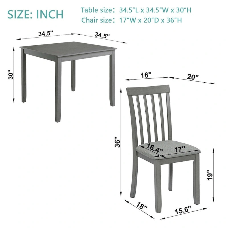 Table de salle à manger rectangulaire en bois pour 4 personnes, table de cuisine