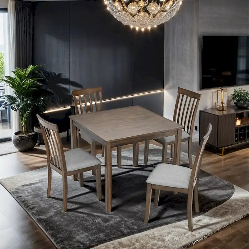 Table de salle à manger rectangulaire en bois pour 4 personnes, table de cuisine