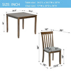 Table de salle à manger rectangulaire en bois pour 4 personnes, table de cuisine