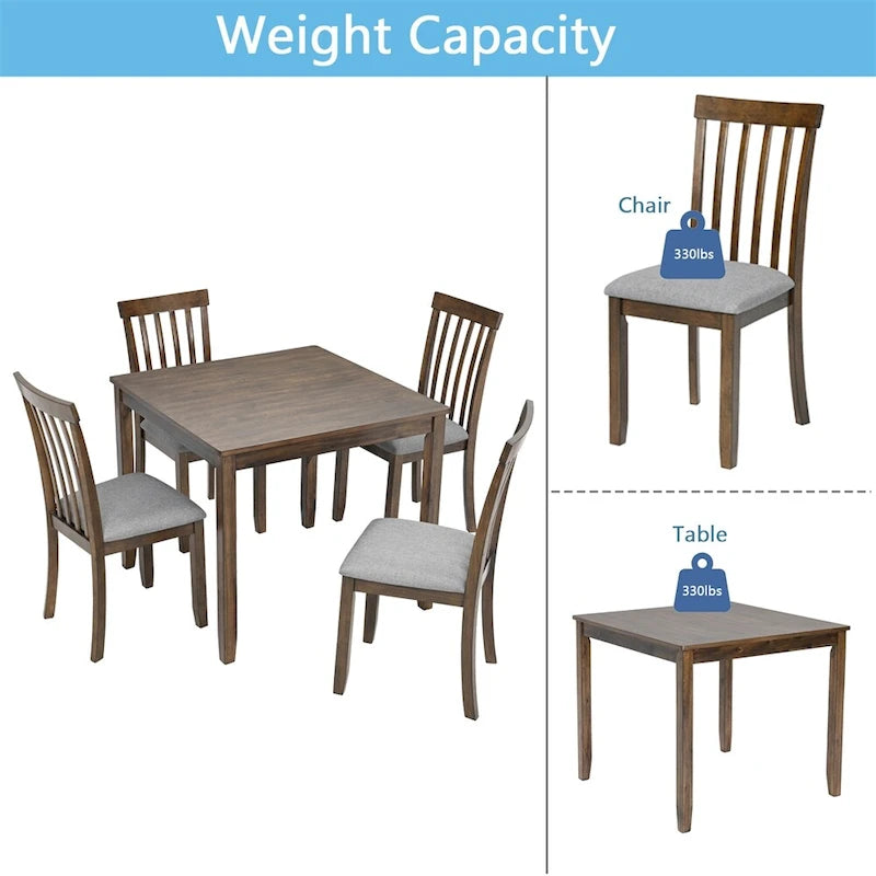 Table de salle à manger rectangulaire en bois pour 4 personnes, table de cuisine