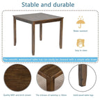 Table de salle à manger rectangulaire en bois pour 4 personnes, table de cuisine