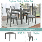 Table de salle à manger rectangulaire en bois pour 4 personnes, table de cuisine