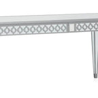 Table de salle à manger 72-90 pouces, plateau rectangulaire extensible, miroir, argent
