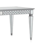 Table de salle à manger 72-90 pouces, plateau rectangulaire extensible, miroir, argent