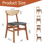 La chaise de salle à manger élégante et durable en bois massif, avec son petit dossier incurvé et son coussin en PU, s'accorde avec n'importe quelle pièce grâce à sa belle forme.