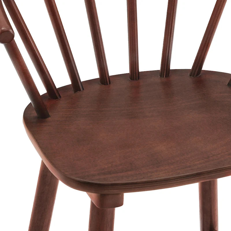 Lot de 2 tabourets de bar hauteur comptoir de 61 cm pour îlot de cuisine avec dossier en bois massif et à barreaux