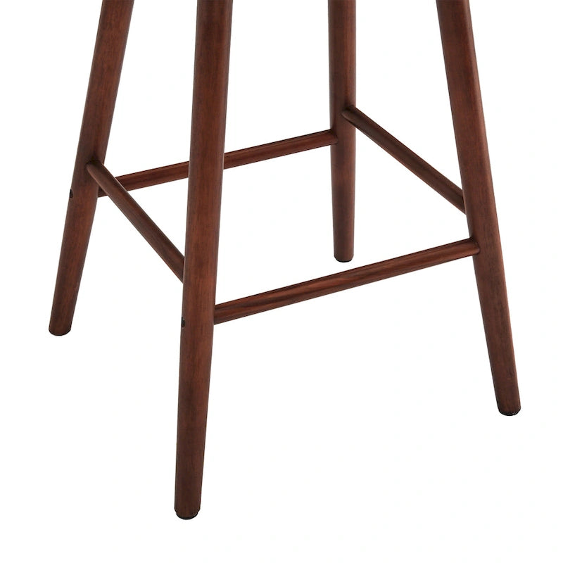 Lot de 2 tabourets de bar hauteur comptoir de 61 cm pour îlot de cuisine avec dossier en bois massif et à barreaux