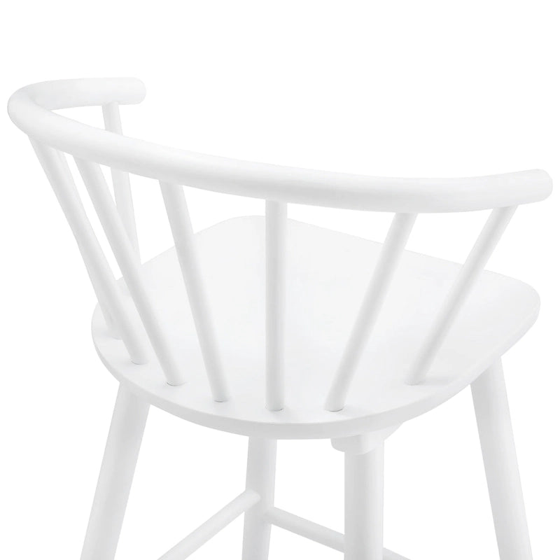 Lot de 2 tabourets de bar hauteur comptoir de 61 cm pour îlot de cuisine avec dossier en bois massif et à barreaux