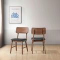  Thea Walnut and Black Side Chair (Set of 2)
