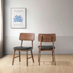  Thea Walnut and Black Side Chair (Set of 2)