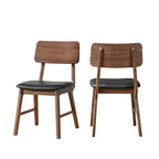 Chaise d'appoint noire et noyer (lot de 2)