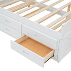 Lit en bois avec tiroirs de rangement, lit gigogne et trois tiroirs de rangement