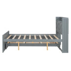 Lit en bois avec tiroirs de rangement, lit gigogne et trois tiroirs de rangement