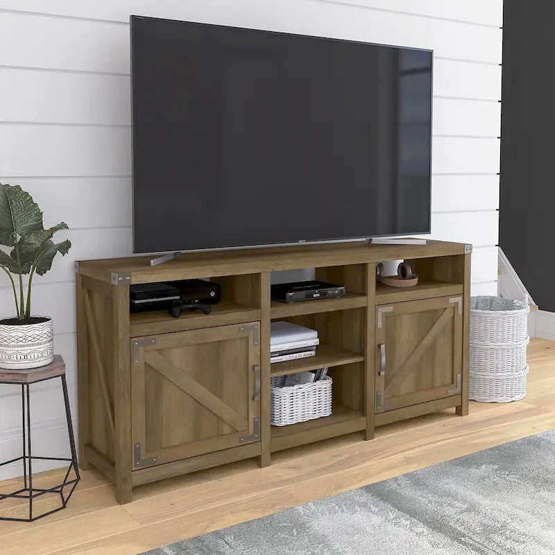 Meuble TV de ferme Cottage Grove 65W pour téléviseur de 75 pouces par