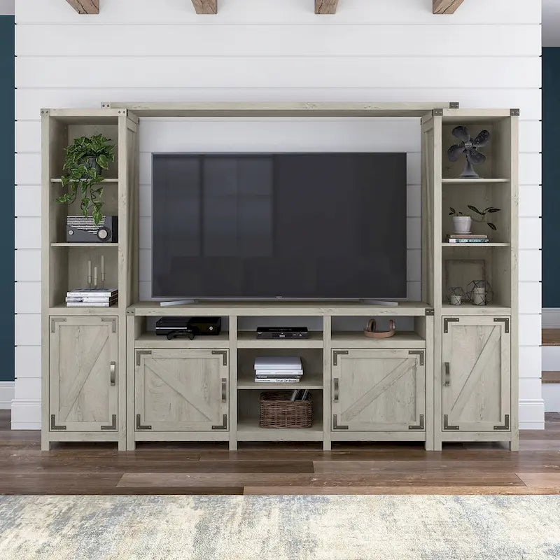 Meuble TV de ferme Cottage Grove 65W pour téléviseur de 75 pouces par