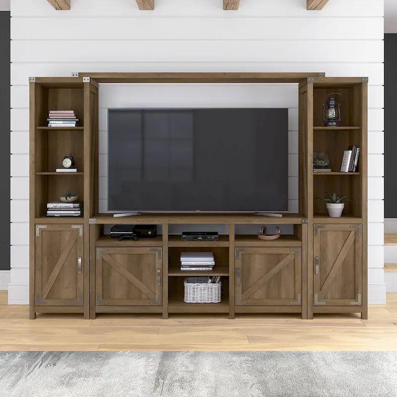 Meuble TV de ferme Cottage Grove 65W pour téléviseur de 75 pouces par